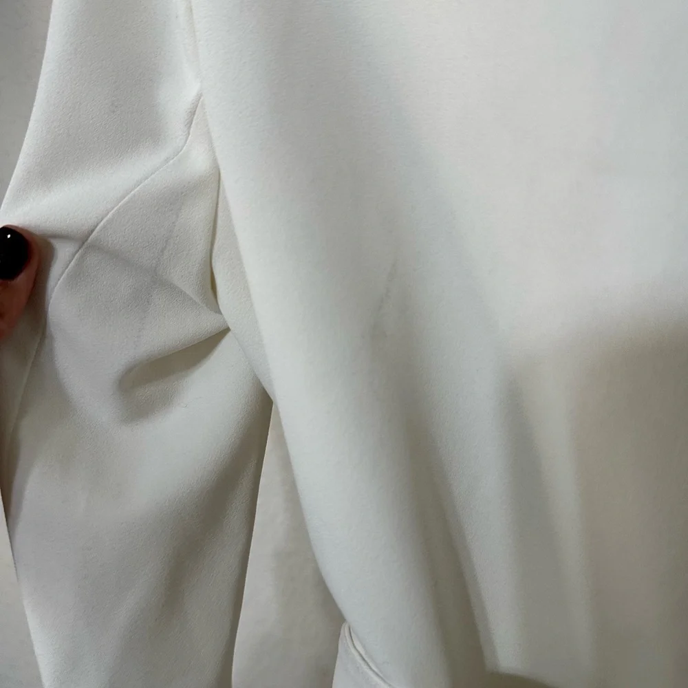 Alice + Olivia Wheaton Shawl Colllar Wrap Blazer in Off White - Picture 11 of 16